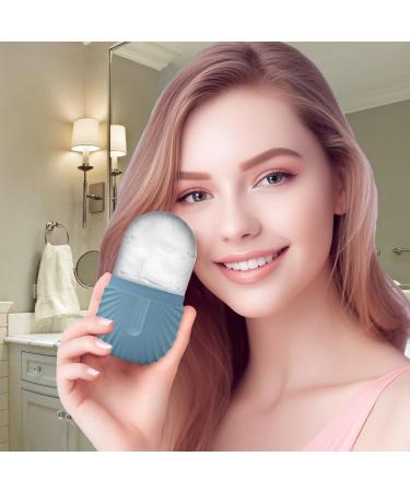 Buy Ice Face Scooter - Reusable Cooling Silicone Ice Cube Roller for Facial Massage & Skin Care - Long-Lasting Ice Mold - Shell Pattern Blue - Buy Online on GoSupps.com