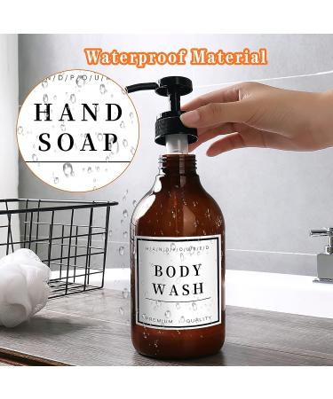 36 PCS Waterproof Bathroom Hand Soap Dispenser Label Stickers - Removable Cleaning Labels for Soap, Lotion, Shampoo and Conditioner (3 x 3 Inch) - Buy Online on GoSupps.com