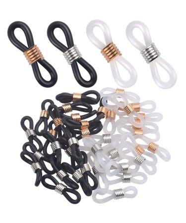 Aylifu Eyeglass Chain Ends  40 Pieces Adjustable Rubber Spectacle End Eyeglasses Strap Holder Loop Chain End Rubber  20 x 5 mm - Assorted Color Style3