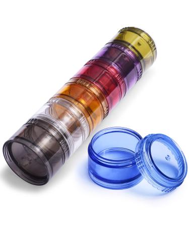 Cylindrical Pocket Pharmacy Moisture-Proof Travel Pill Organizer Free Combination of Seven Colors Pill Box 7 Day