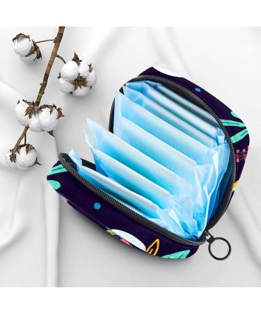 Womens Napkin Storage Pocket - White Swan & Colorful Flowers | Portable Menstrual Cup & Bandage Bags for First Period - Buy Online on GoSupps.com