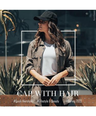AynnQueen Baseball Cap with Detachable Hair Extensions - Medium Brown 21 Long Wavy Synthetic Hair - Adjustable Hat Wig Attached - Black Baseball Cap - Women's Fashion Accessory - Buy Online on GoSupps.com