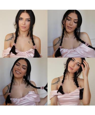 NERA Silk 100% Pure Mulberry Silk Scrunchies - 6 Pack Hair Ties for Anti-Crease & Breakage - Oeko-Tex Certified - Luxury Small Silk Scrunchies (Black-Caramel-Pink) - Buy Online on GoSupps.com