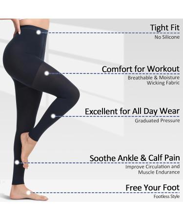 Beister Medical Compression Stockings for Women & Men - 20-30 mmHg Opaque Toe-Free Support Pants for Varicose Veins & Edema - Navy Blue XXL - Buy Online on GoSupps.com