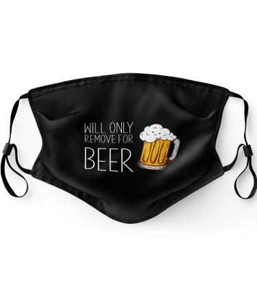 Primicity Funny Face Masks for Adults (Beer mask + Filters) Reusable/Adjustable/Washable Funny masks - UK Seller Beer Mask+5 Filters