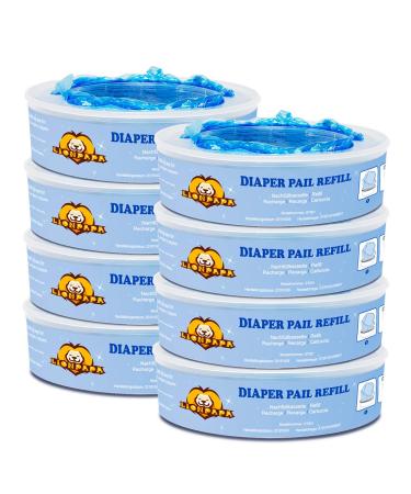 LIONPAPA Diaper Pail Refill Bags,Compatible with Diaper Genie Pails,2160 Count 8 Pack 2160 Count (Pack of 8) Plus
