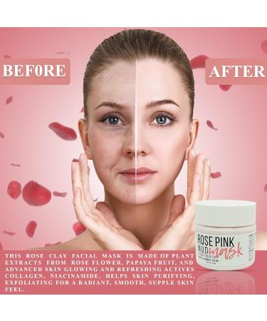 Facial Mask Clay Mud Mask Rose Pink (Rose) - Buy Online on GoSupps.com