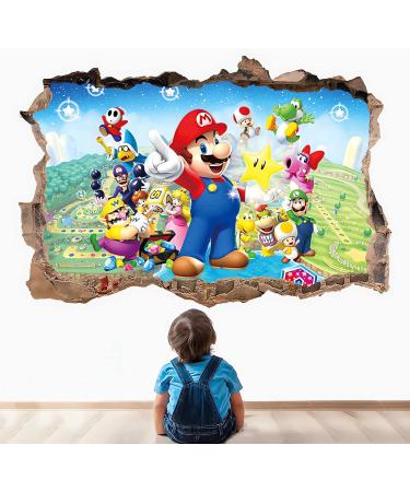 3D Mario Cartoon Wallpaper Wall Decal for Kids Bedroom - Nursery Wall Decoration Sticker - Buy Online on GoSupps.com