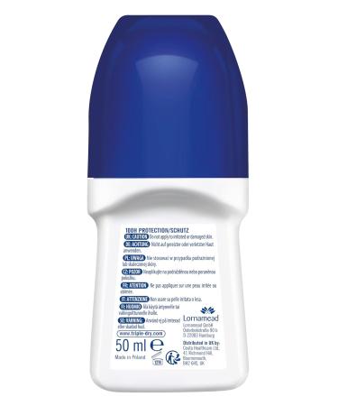 Triple Dry Antiperspirant Roll-On Fresh Deodorant Roller Against Strong Sweating Antibacterial Deodorant for 100 Hours Protection - Fresh Scent - 50 ml - Buy Online on GoSupps.com