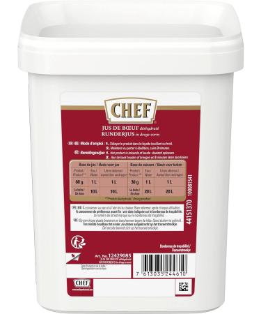 CHEF Dehydrated Beef Juice Culinary Aid Sauces Juices Box of 600 g for 10L to 20L - Buy Online on GoSupps.com