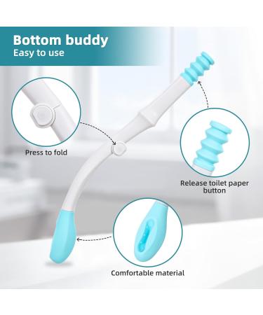 Portable Toilet Aids for Wiping - 15.7” Press to Fold Long Reach Comfort Bottom Buddy Wiping Aid - Travel Butt Wiper  - Buy Online on GoSupps.com