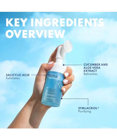 Alma K Pore Cleansing Foaming Mousse - Gentle Face Cleanser for Women - Hydrating Facial Cleanser with Salicylic Acid - Face Wash for Women - 3.7 Fl oz - Buy Online on GoSupps.com