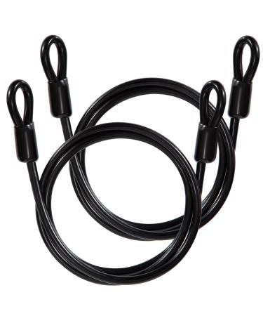 Slope cable steel cable with eyelet safety cable 1m long 6mm thickness with plastic for cable lock bicycle trailer black 2 pieces 1m-6mm - Buy Online on GoSupps.com