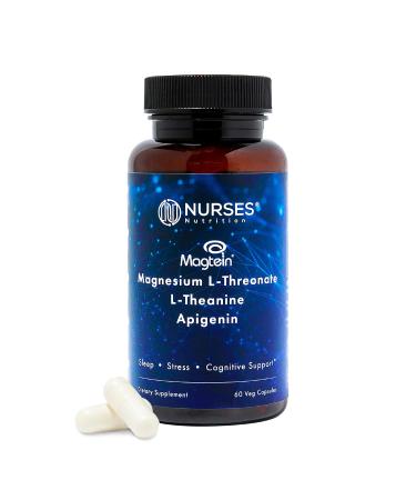 Clinically Studied Premium High Absorption Magnesium Sleep Supplement Magnesium L-Threonate L-Theanine Apigenin Sleep & Stress Support Third Party Tested Made in USA Gluten Free