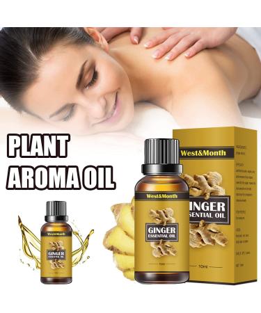 Belly & Lymphatic Drainage Ginger Oil - Organic Essential Oil for Body Massage (10ml, 6pcs) - Buy Online on GoSupps.com