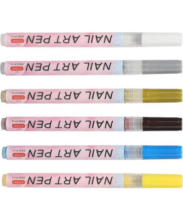 Nail Graffiti Pen Safe 12 Colors DIY Easy Grip Portable Nail Art Pens Set for Abstract Lines - Buy Online on GoSupps.com
