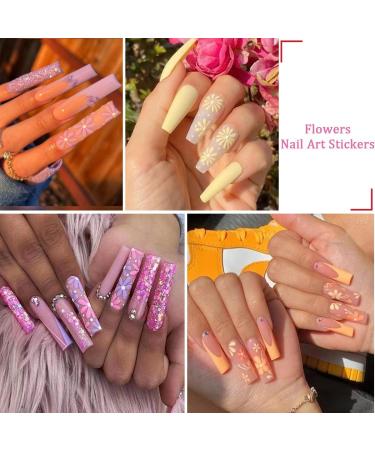30 Sheets 3D Flower Nail Art Stickers - Colorful Self Adhesive Designs for Women & Girls - DIY Manicure Decorations - Buy Online on GoSupps.com