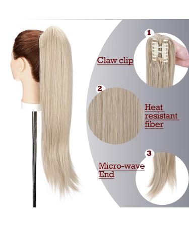 Buy 22'' Ash Blonde Mix Ponytail Extension - Micro Wavy Hair Braid with Bracket | Skin-Resistant Realistic Look for International Shipping - Buy Online on GoSupps.com
