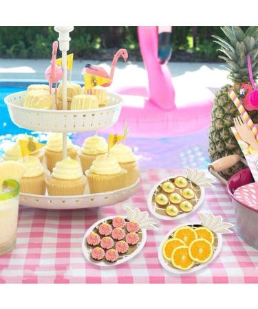 LHKJ 8 Pcs Gold Foil Pineapple Party Plates Disposable Tableware Set Paper Plates for Hawaiian Luau Party Supplies Pineapple Paper Plates for Birthday Wedding Party - Buy Online on GoSupps.com