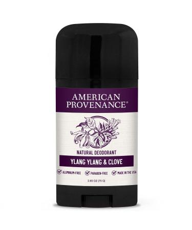American Provenance All Natural Deodorant for Men - Aluminum Free Deodorant for Men that Lasts All Day - Made in the USA with Essential Oils & Cruelty Free - Ylang Ylang, Bergamot, Clove (1 Pack) Ylang Ylang & Clove