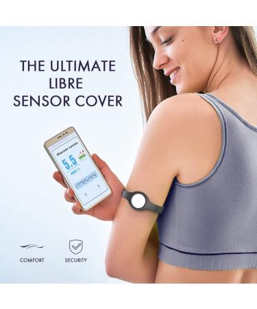 Divoti Freestyle Libre Armband Sensor Cover - Adjustable Trim, Securely Protect, Easy Put-on/Take-Off - Black Matte - Buy Online on GoSupps.com