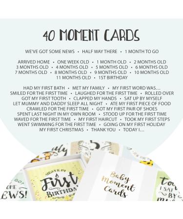 Baby Moment Cards & Keepsake Box - 40 Unisex Milestone Photo Cards & Pregnancy Markers - Boy Girl Baby Shower Set - Buy Online on GoSupps.com