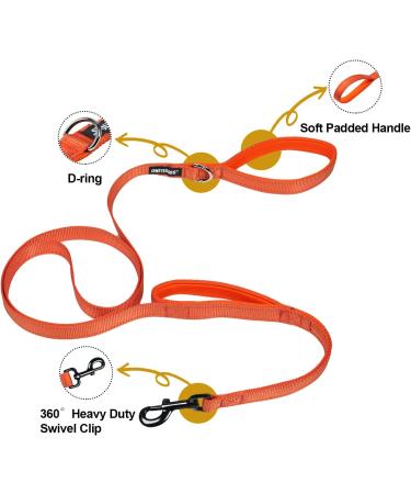 OneTigris Double Dog Leash with Reflective Stripes - 182cm Orange | Durable & Adjustable for Safe Walks - Buy Online on GoSupps.com