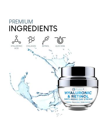 CLAIR BEAUTY Hyaluronic & Retinol Anti Aging Day Cream 50mL - Hydrating & Rejuvenating Formula | Reduces Wrinkles, Fine Lines, and Dark Spots - Buy Online on GoSupps.com