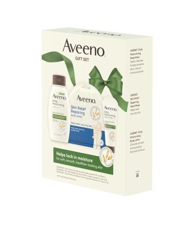 Aveeno Daily Moisture Gift Set - Nourishing Skincare for Dry Skin | Body Lotion Body Wash & Hand Mask | Prebiotic Oat Paraben-Free - Buy Online on GoSupps.com