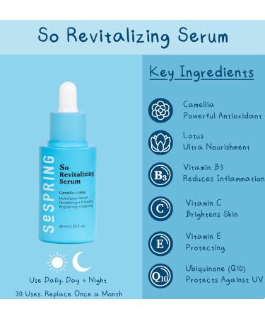 Revitalizing Multivitamin Face Serum - Brightening & Hydrating Korean Skincare with Camellia & Lotus - Paraben-Free Cruelty-Free 40ml - Buy Online on GoSupps.com