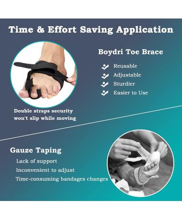 Boydri Toe Rigid Splint Stabilizers - Toe Straightener & Corrector Brace for Broken Toe - Adjustable Toe Support - L/XL Black - Buy Online on GoSupps.com