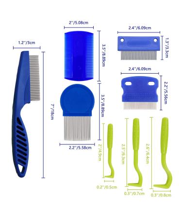 Auxhcyl 9-Piece Flea Comb Set for Cats & Dogs - Lice & Tick Remover with Dust Ridge Ideal for Knots & Dirt - Buy Online on GoSupps.com