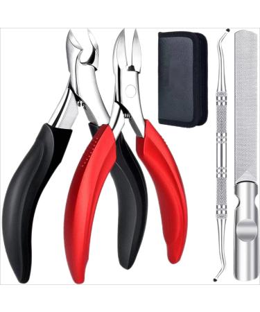 Toenail Clippers for Seniors Thick Toenails Toe Nail Clippers Set for Ingrown Toenail Men and Adults Professional Super Sharp Curved Blade Grooming Tool Predicure