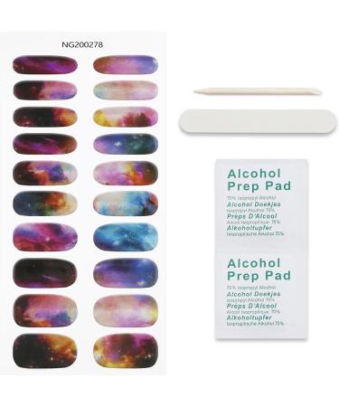 JMEOWIO Gel Nail Stickers Colorful Sky Semi Cured Gel Nail Strips Wraps UV/LED Nail Supplies Nail Art Design Decoration Accessories - Buy Online on GoSupps.com