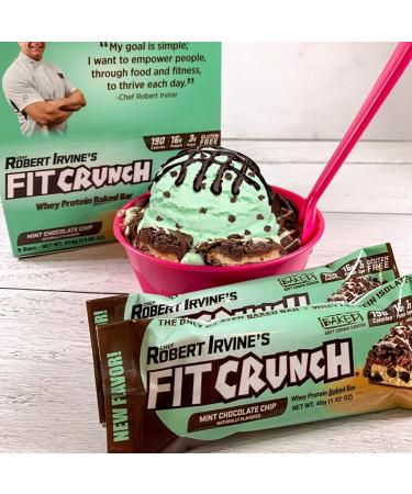 FITCRUNCH Mint Chocolate Chip Protein Bar Snack Size - Gluten Free Value Pack (24 Bars) - Buy Online on GoSupps.com