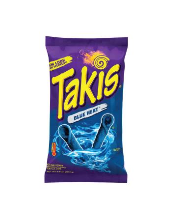 Takis Blue Heat Rolled Tortilla Chips, Hot Chili Pepper Artificially Flavored, 9.9 Ounce Bag