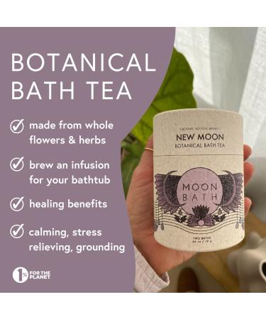 New Moon Botanical Bath Tea - Calming Herbal Ayurvedic Soak with Lavender, Jasmine & Chamomile for Vata Dosha | Organic Body Care for Lunar Alignment - 2 Baths - Buy Online on GoSupps.com