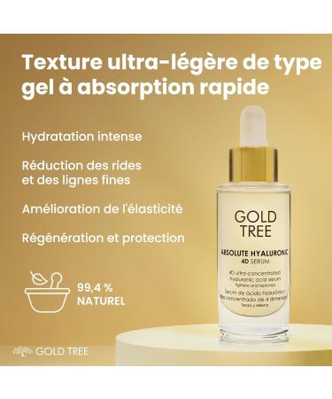 GOLD TREE 4D Hyaluronic Acid Serum. Face Serum For Women 30ml. Niacinamide Firming Serum For All Skin Types. Anti-Aging Serum That Regenerates And Repairs The Skin. Skincare Face Serum - Buy Online on GoSupps.com