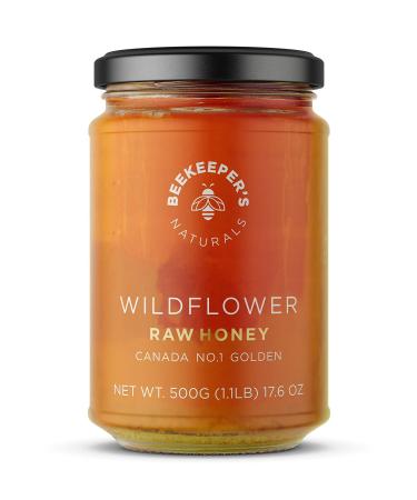 Beekeeper's Naturals Raw Honey Wildflower 17.6 oz (500 g)