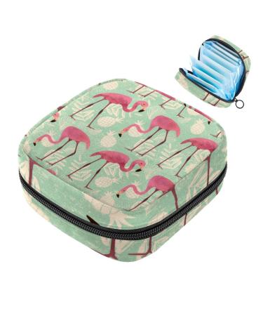 Portable women's binding-up bags menstrual cup bags feminine menstrual insert pocket for teenage girls tampons for the first period elegant flamingo-ananas multicolored 08