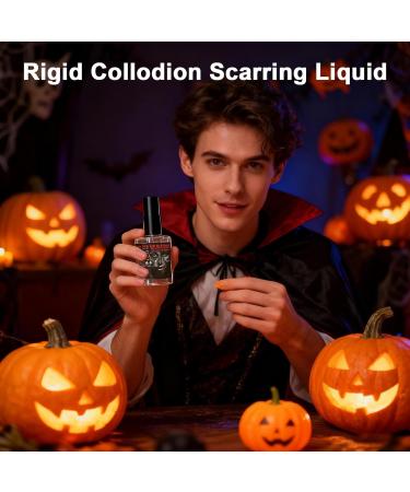  Yabauuop Liquid Scar Makeup - 15ml Halloween Collodion Rigid Scar Paint with Brush - Realistic Body Makeup for Face Skin Body Costume Cosplay Halloween - Buy Online on GoSupps.com