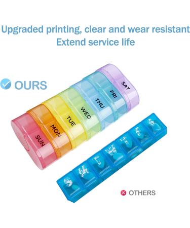 Weekly Pill Organizer - AM PM 2x Daily - Detachable 7 Compartment Box - BPA Free - Easy Open Vitamin & Supplement Organizer - Buy Online on GoSupps.com