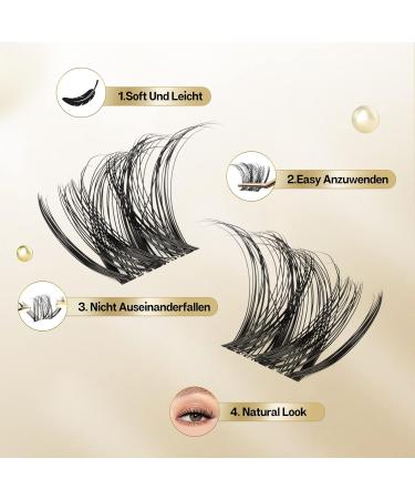 Premium Eyelash Clusters | D Curl Individual Lashes 8-16mm | DIY Eyelash Extensions 72pcs - Qu20-D Mix - Buy Online on GoSupps.com