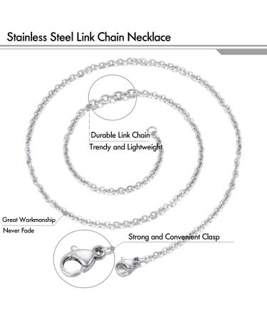30 Pack 18 Inch Stainless Steel Link Cable Chain Necklace w/ Lobster Clasps for DIY Jewelry Making - Buy Online on GoSupps.com