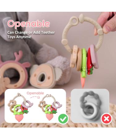 Tyry.hu Baby Silicone Bite Ring Bracelet & Cooling Teething Toys - BPA-Free Fruit Teether Set (6 Pieces) for Newborns - Buy Online on GoSupps.com