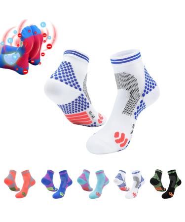 HIGHERSOCKS 2023 Far Infrared Schorl Titanium Ion Heightening Booster Socks Tourmaline Slimming Health Sock Non-Bindin White Medium