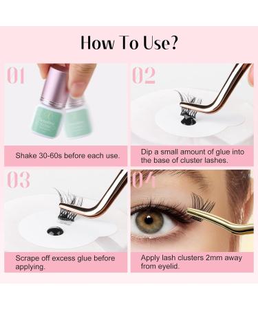 Allove Cluster Eyelash Adhesive - Sensitive Waterproof No Smoke 1 Week Retention 5ml DIY Lash Glue for Individual Eyelashes - Buy Online on GoSupps.com
