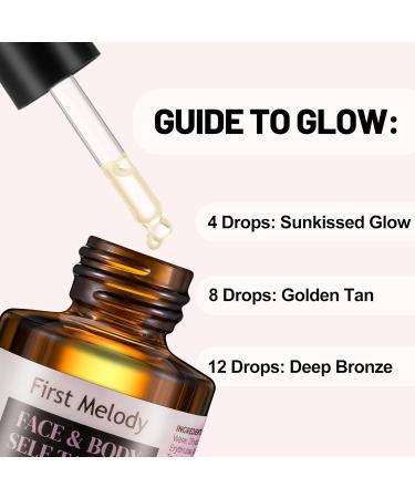 Face Tanning Drops - 14-Day Long-Lasting Self Tanner with Natural Ingredients | Quick Bronzing Drops for a Flawless Glow - Buy Online on GoSupps.com
