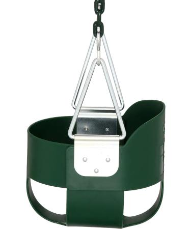 Gorilla Playsets Full Bucket Toddler Swing - Green | Plastic Coated Chains | 50 lb Capacity - Buy Online on GoSupps.com