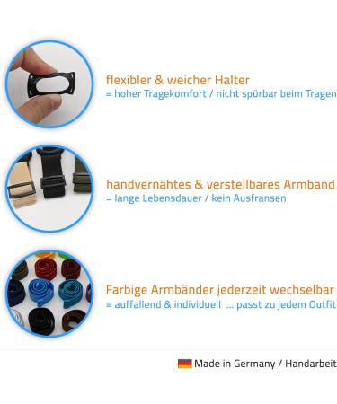 Diababrothers Freestyle Libre 3 Fixing Band Holder - Adjustable Bracelet in Black & Sky Blue - Size L (35-45 cm) - International Shipping Available - Buy Online on GoSupps.com